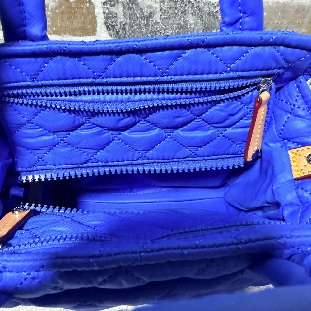 MZ WALLACE Mini Box Tote Crossbody Bag Blue Quilted RARE color - Picture 5 of 10